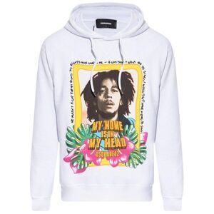 DSquared2 Mens Bob Marley Hoodie / White